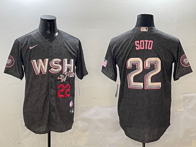 Men Washington Nationals #22 Soto Grey City Edition Game 2025 Nike MLB Jersey style 2->ncaa teams->NCAA Jersey